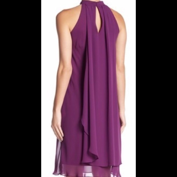 SL.Fashion Flower Mock Neck Woven Dress light plum - Picture 3 of 4